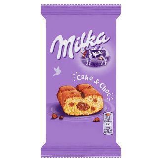 Milka Cake & Choc Ciastko biszkoptowe z kawałkami czekolady mlecznej i nadzieniem czekoladowym 35 g