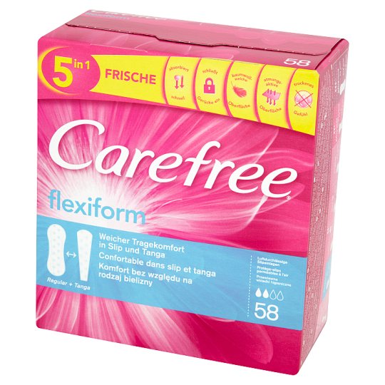 Carefree Flexiform Przewiewne wkładki higieniczne 58 sztuk