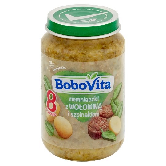 BoboVita Ziemniaczki z wołowiną i szpinakiem po 8 miesiącu 190 g
