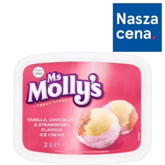 Ms Molly's Lody o smaku waniliowym czekoladowym i truskawkowym 2 l
