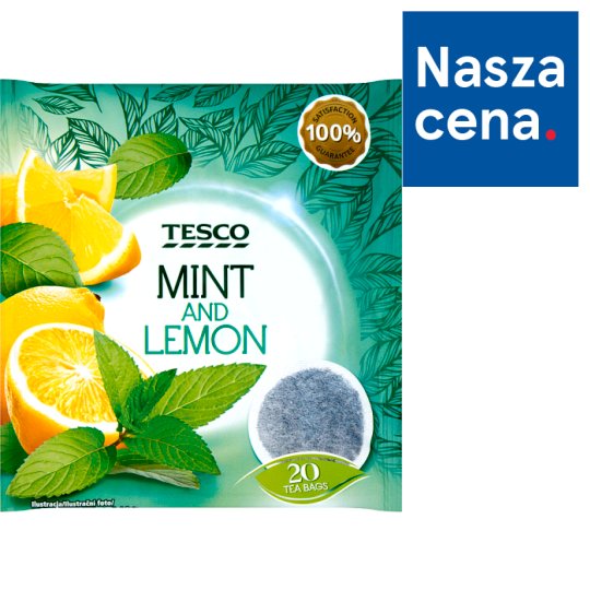 Tesco Mint and Lemon Herbal Tea 40 g (20 Tea Bags)