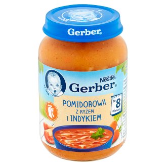 Gerber Pomidorowa z ryżem i indykiem po 8 miesiącu 190 g