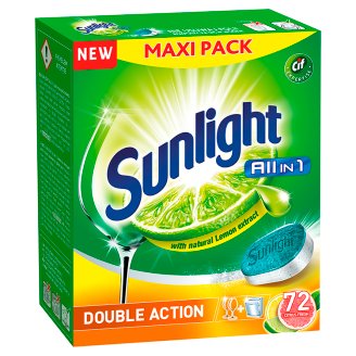 Sunlight All in 1 Citrus Fresh Tabletki do zmywarki 1260 g (72 sztuki)