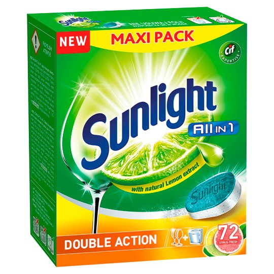 Sunlight All in 1 Citrus Fresh Tabletki do zmywarki 1260 g (72 sztuki)