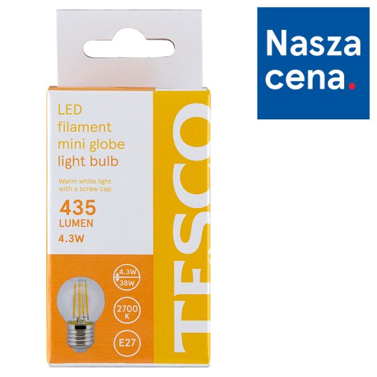 Tesco Żarówka LED 4,3 W (38 W) E27 ciepłe białe światło