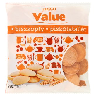 Tesco Value Biszkopty o smaku waniliowym 120 g