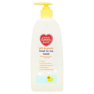 Tesco Loves Baby Łagodny żel do mycia ciała i włosów dla dzieci 500 ml