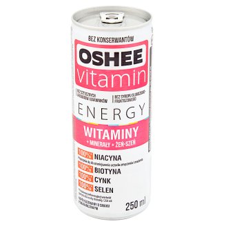 Oshee Vitamin Energy Witaminy Napój gazowany o smaku pomarańczowym 250 ml