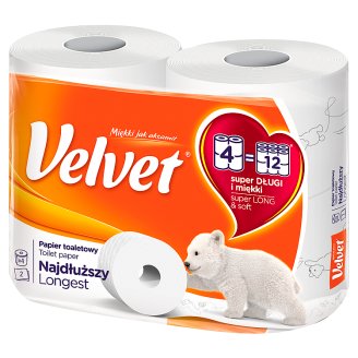 Velvet Najdłuższy Papier toaletowy 4 rolki