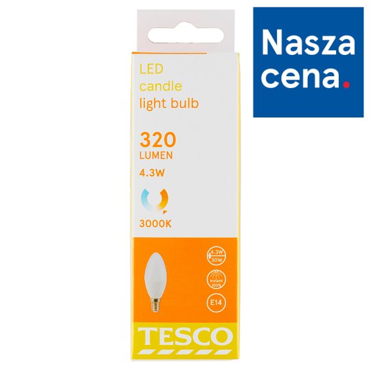 Tesco Żarówka LED 4,3 W (30 W) E14 ciepłe białe światło