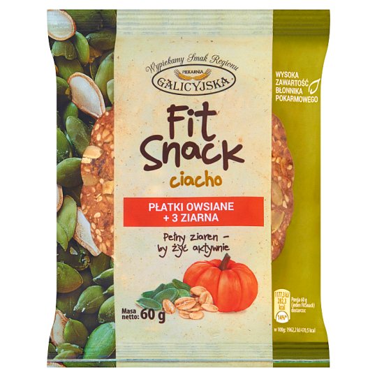 Fit Snack ciacho Płatki owsiane 3 ziarna 60 g