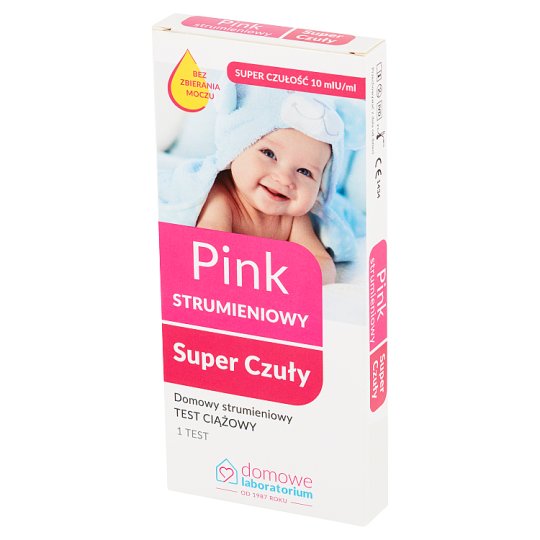Domowe Laboratorium Pink Domowy test ciążowy strumieniowy super czuły
