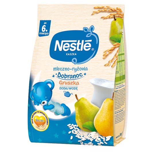 Nestlé Dobranoc Kaszka mleczno-ryżowa gruszka po 6 miesiącu 230 g