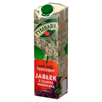 Tymbark Sok 100% tłoczony z jabłek z czarną porzeczką z witaminą C 1 l