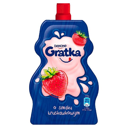 Danone Gratka Deser mleczny o smaku truskawkowym 65 g