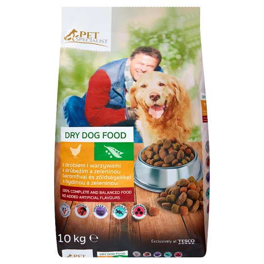 Tesco Pet Specialist Karma dla dorosłych psów granulki z drobiem i warzywami 10 kg