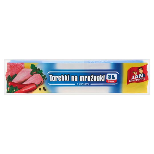 Jan Niezbędny Torebki na mrożonki z klipsami 3 l 50 sztuk