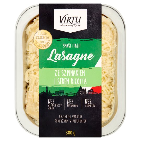 Virtu Smaki Italii Lasagne ze szpinakiem i serem ricotta 300 g