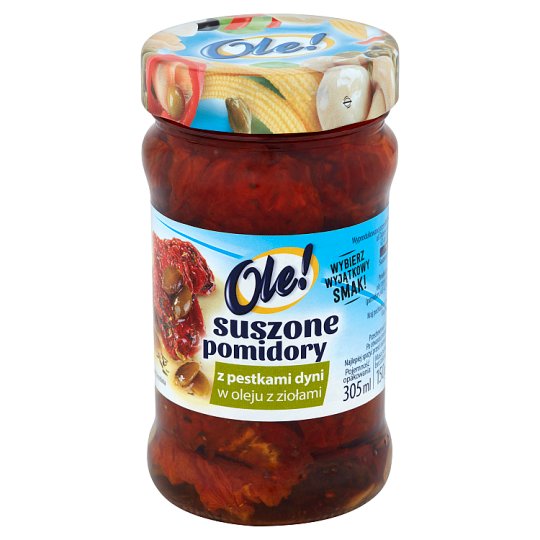 Ole! Suszone pomidory z pestkami dyni w oleju z ziołami 270 g