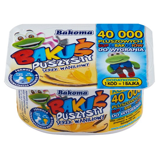 Bakoma Bakuś Puszysty serek waniliowy 90 g