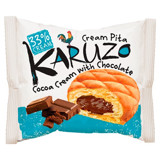 The Bakers Karuzo Pita z ciasta francuskiego z kremem kakaowym i czekoladą 62 g