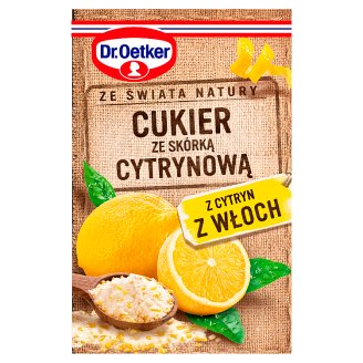 Dr. Oetker Ze świata natury Cukier ze skórką cytrynową 15 g