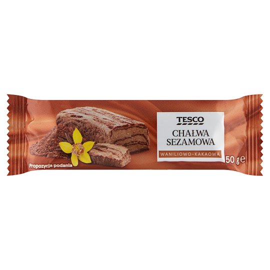 Tesco Chałwa sezamowa waniliowo-kakaowa 50 g