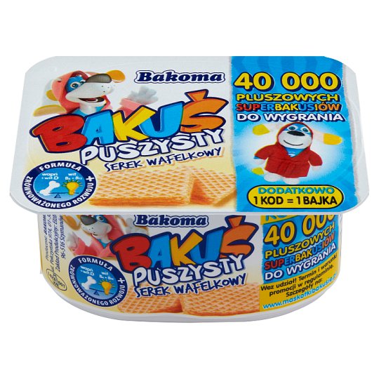 Bakoma Bakuś Puszysty serek wafelkowy 90 g