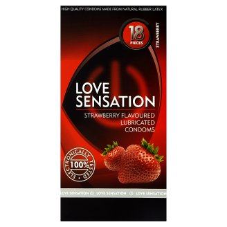 Love Sensation Prezerwatywy o zapachu truskawkowym 18 sztuk
