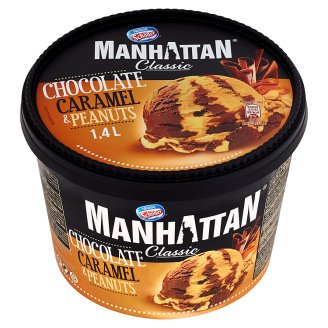 Manhattan Classic Lody czekoladowo-karmelowe z siekanymi prażonymi orzechami ziemnymi 1,4 l