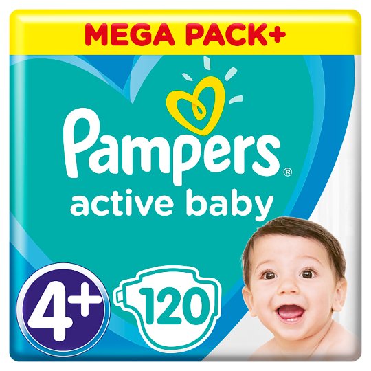 Pampers Active Baby Rozmiar 4+, 120 pieluszek, 10-15 kg