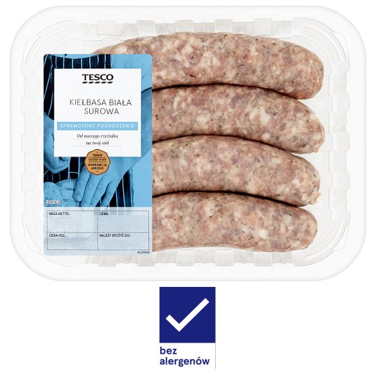 Tesco Kiełbasa biała surowa 450 g