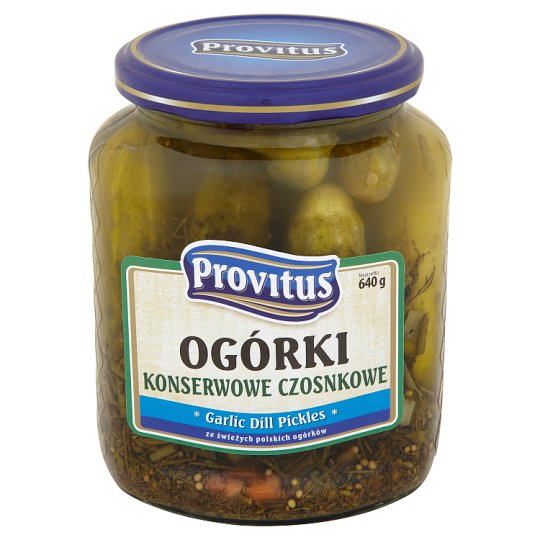 Provitus Ogórki konserwowe czosnkowe 640 g