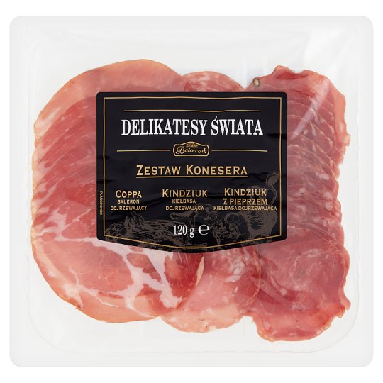 Balcerzak Zestaw Konesera Coppa baleron Kiełbasa dojrzewająca Salami 120 g