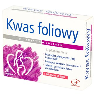 Colfarm Kwas foliowy Suplement diety 30 tabletek