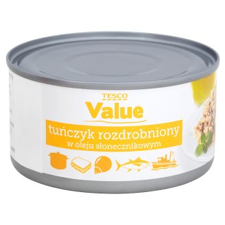 Tesco Value Tuńczyk rozdrobniony w oleju słonecznikowym 185 g