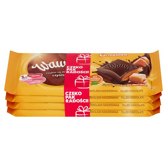 Wawel Czekolada nadziewana karmelowa 400 g (4 x 100 g)
