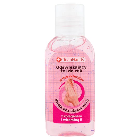 CleanHands Odświeżający żel do rąk z kolagenem i witaminą E 50 ml