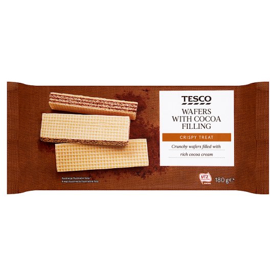 Tesco Wafle przekładane kremem kakaowym 180 g