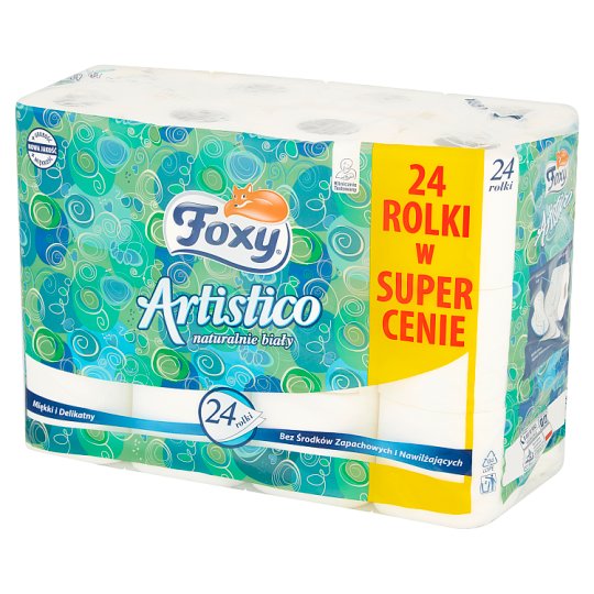 Foxy Artistico Papier toaletowy naturalnie biały 24 rolki