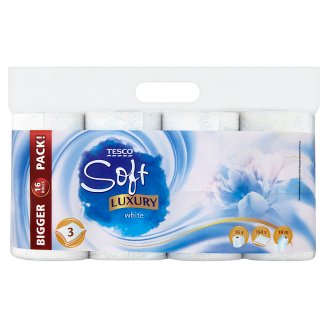 Tesco Soft Luxury White Papier toaletowy 16 rolek