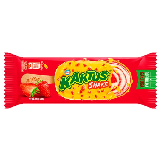 Kaktus Shake Lody o smaku śmietankowym zakręcone z sorbetem truskawkowym 90 ml