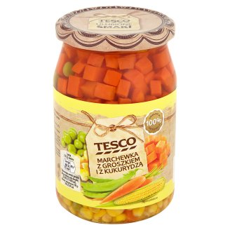 Tesco Marchewka z groszkiem i z kukurydzą 700 g