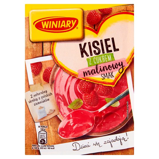 Winiary Kisiel z cukrem malinowy smak 77 g