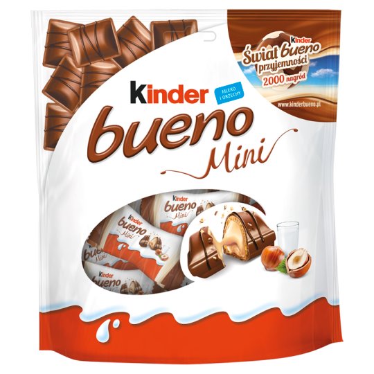 Kinder Bueno Mini Wafel w mlecznej czekoladzie wypełniony mleczno-orzechowym nadzieniem 108 g