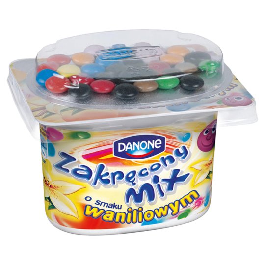 Danone Zakręcony Mix Jogurt o smaku waniliowym 125 g