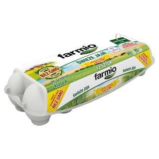 Farmio Jaja świeże od kur karmionych paszą bez GMO M 12 sztuk