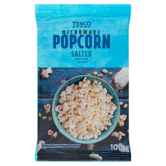 Tesco Popcorn solony do przygotowania w kuchence mikrofalowej 100 g