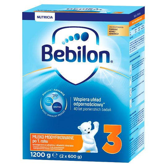 Bebilon 3 Pronutra-Advance Mleko modyfikowane po 1. roku życia 1200 g (2 x 600 g)