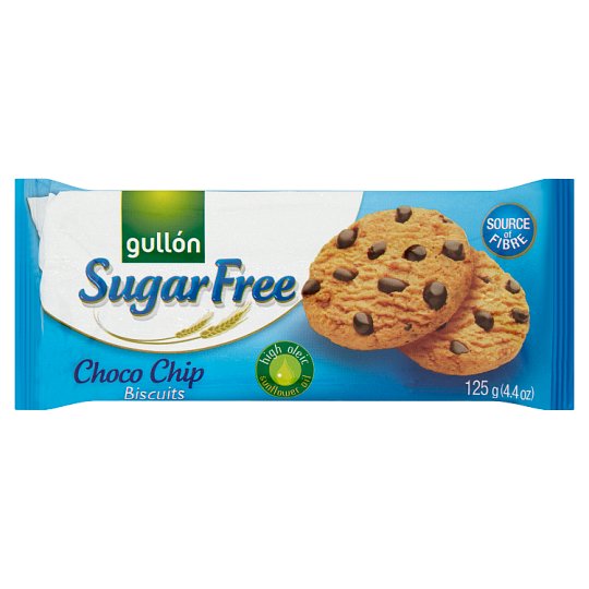 Gullón Choco Chip Ciastka z kawałkami czekolady bez dodatku cukrów 125 g